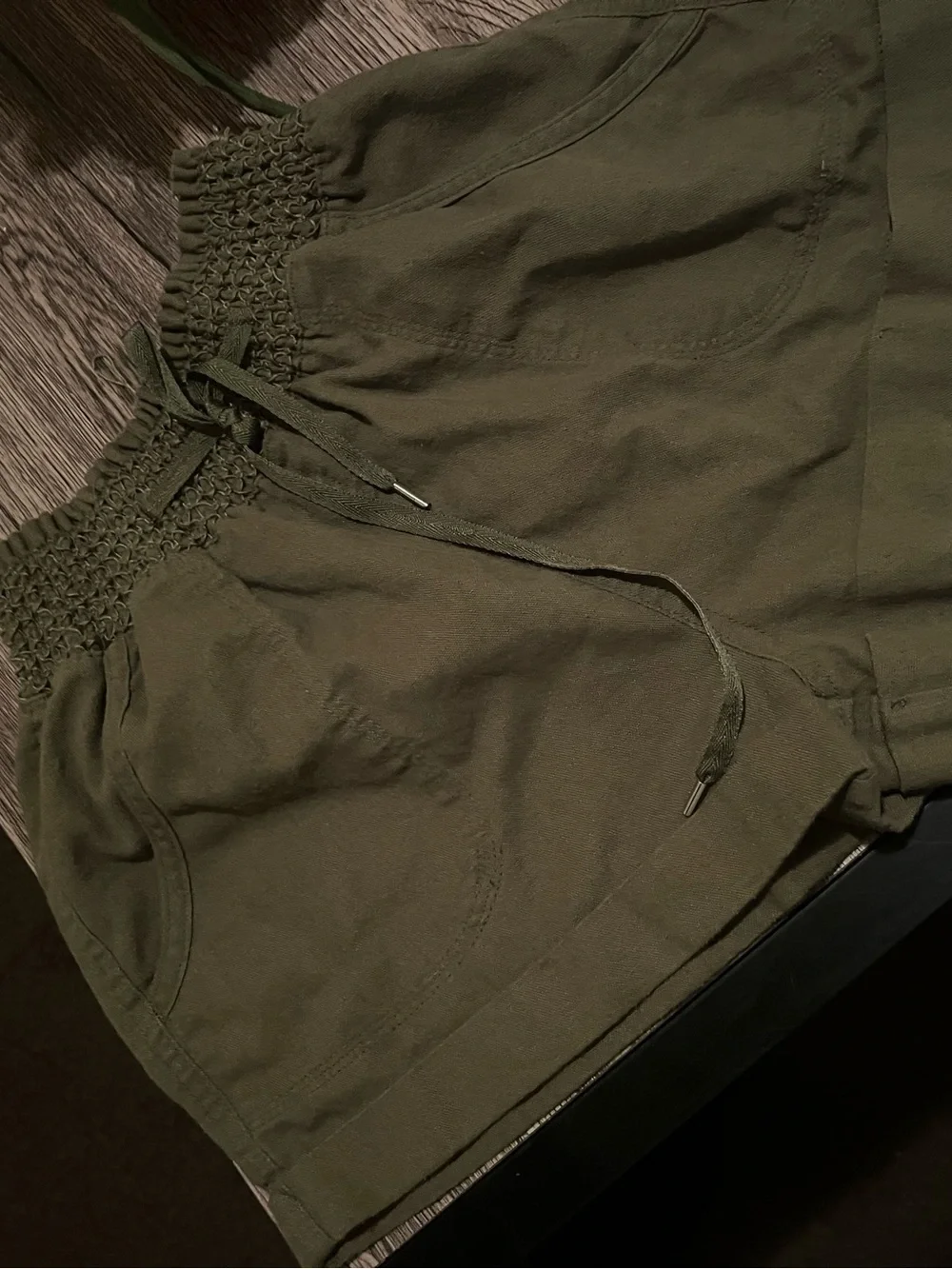 H&M Olive Green Women's Smocked Waist Athletic Shorts